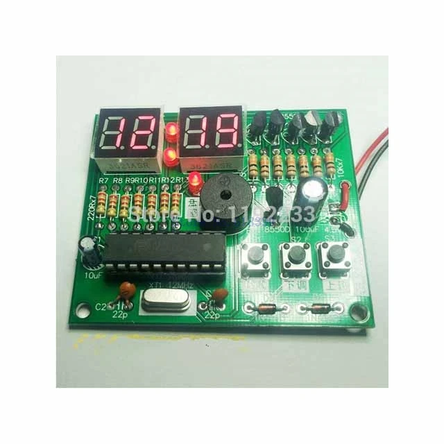 

A19-- 51 MCU Clock Digital Tube AT89C2051 Learning Kit With Alarm Clock
