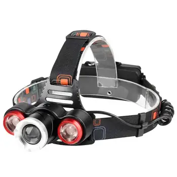 

1 PC LED Headlamp Flashlight 4 Settings 3 LEDs Super Bright 6000K Rechargeable Head Torch For Outdoor Running Camping Walking