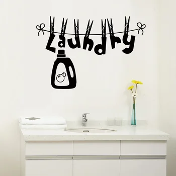 

CREATIVE pattern Laundry Wall Sticker laundry room home background decoration art decals door decor Pvc carved stickers