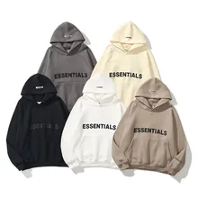 ESSENTIALS Hoodies Men Sweatshirts Reflective Letters Printing Fleece Oversized Hoodie Fashion Hip Hop Streetwear Sweatshirt