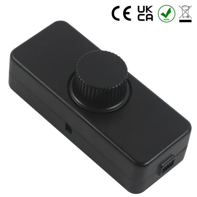 Adjustable LED Dimmer 220V Lights Switch Lighting Control 220V-240V 100W Wall Mounted Button Dimmer Switch Controller Against black