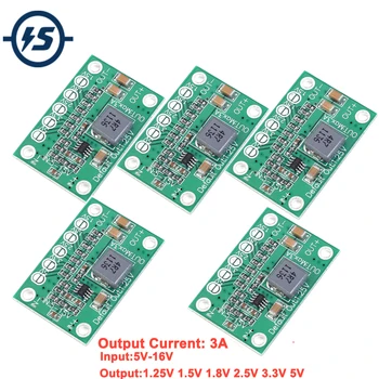 

5pcs Step Down Power Module Adjustable Buck Voltage Converter Board 5-16V To 1.25V/1.5V/1.8V/2.5V/3.3V/5V Universal 3A