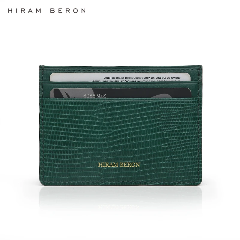 Кожаный чехол с зеленой Ящерицей Hiram Beron Monogram мужские роскошные кожаные товары