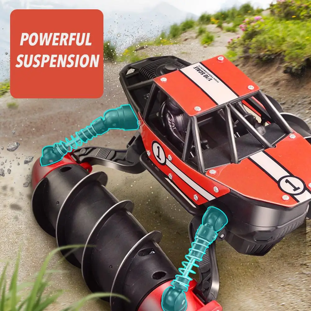 Amphibious RC Car Waterproof 2.4G Wireless Remote Control Programming Stunt Climbing Vehicle Toy Used For Water And Sand