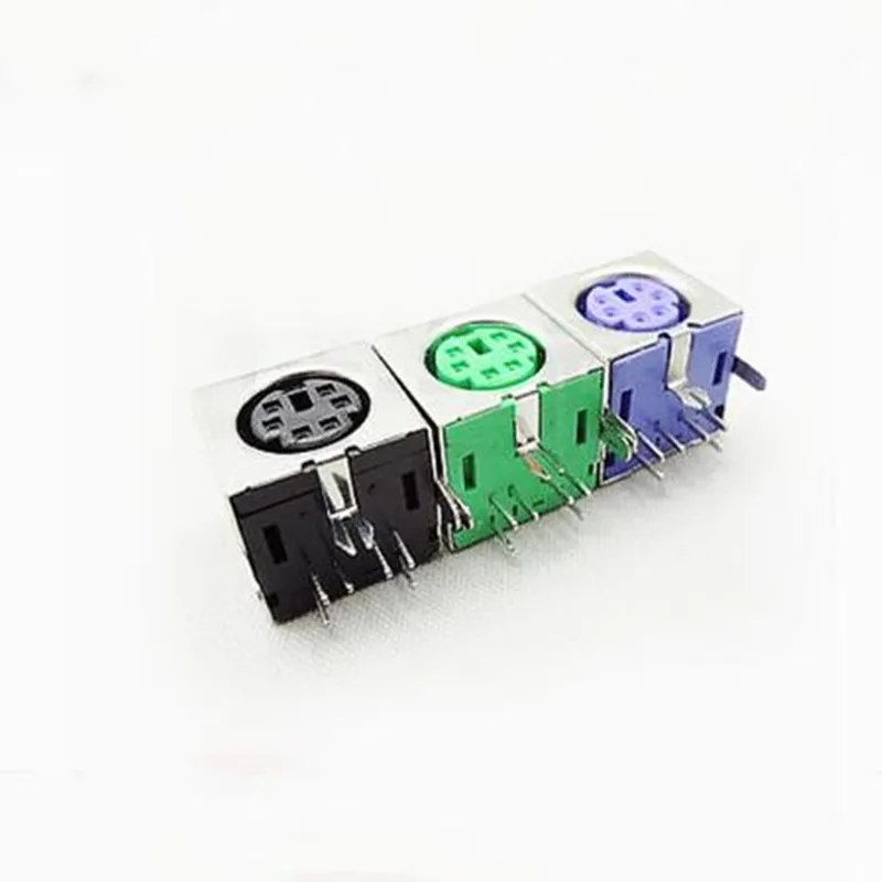 10Pcs Presa Tastiera Nero/Verde/Viola 6 Pin Ps/2 Ps 2 Presa Femmina Connettore Jack
