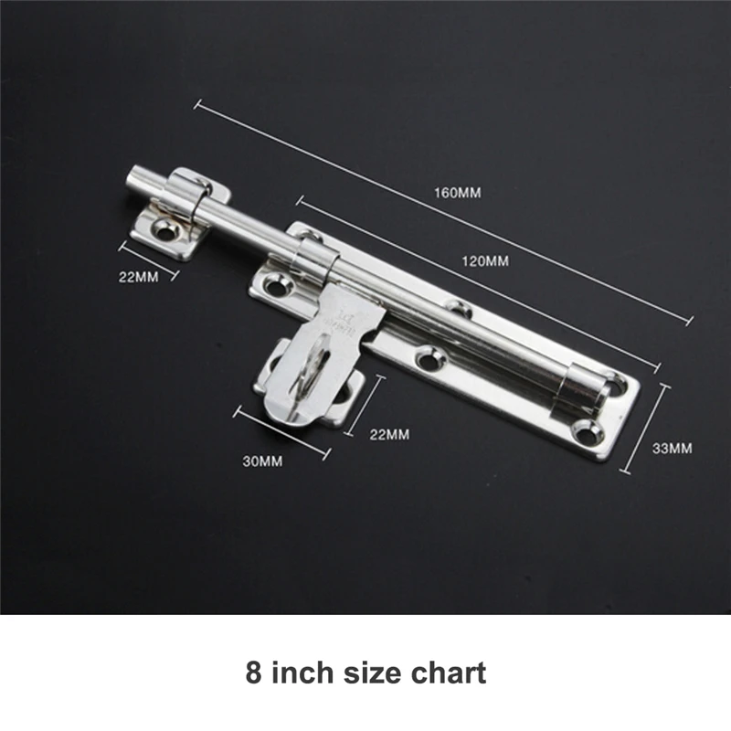 6/8 дюймов из нержавеющей стали фурнитура Дверной замок защелка-болт навесной Замок Набор матовый из нержавеющей стали дверные замки для безопасности дома