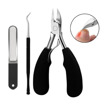 

Precision Toenail Clippers Scissors Set Stainless Steel Nail Nippers Scissors or Ingrown and Thick Toenails Grooming - Black