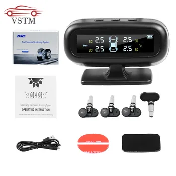 

2019 Newest TPMS Car Tire Pressure Alarm Monitor System Display Intelligent Temperature Warning Fuel Save with 4 Sensors tpms