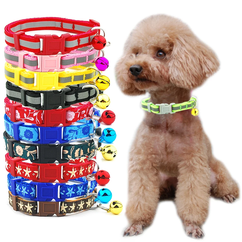 

Dog Collar Reflective Pet Adjustable Cat Collar with Bell Puppy Necklace for Cat Small Medium Dog Pet Supplies Pet Accessories
