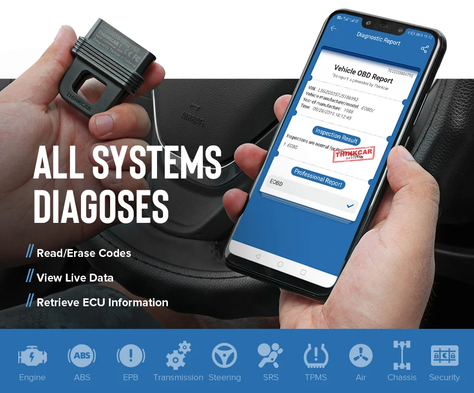 Ththinkcar OBD2 автомобильный диагностидиагностический инструмент OBDII диагностический инструмент Автоматический считыватель кода OBD код ошибки считывание PK AP200 Easydiag