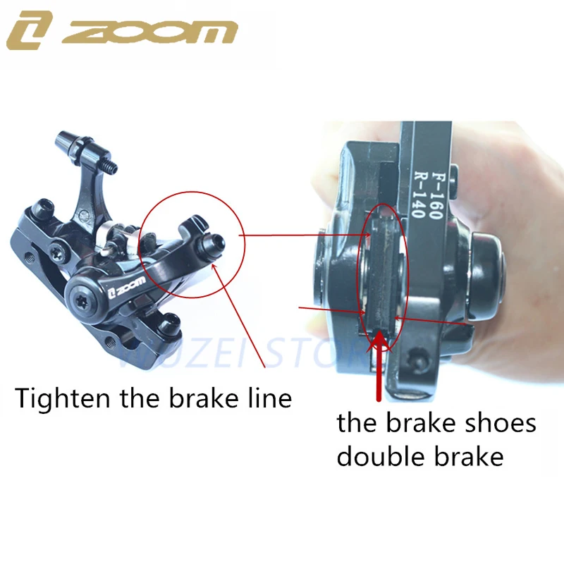ZOOM MTB Road Bike Disc Brake Front & Rear Caliper dual sided actuation Disc Brake and 160mm rotor Mountain Bicycle Double Brake ZOOM MTB Road Bike Disc Brake Front & Rear Caliper dual sided actuation Disc Brake and 160mm rotor Mountain Bicycle Double Brake