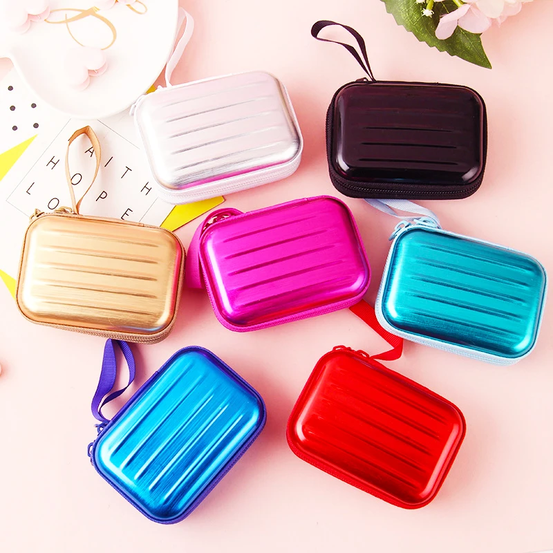 

Mini Cute Zipper Hard Headphone Holder Case Portable Earbuds Pouch Box Earphone Cover Storage Bag Protective USB Cable Organizer