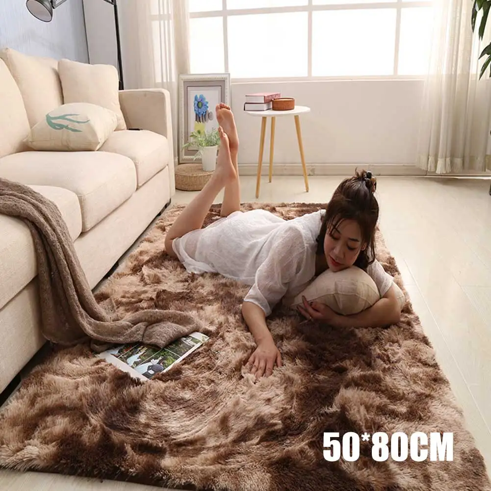 50cmx80cm Простой нордический ковер длинный плюшевый мягкий ковер для спальни гостиной JAN88 - Цвет: 50cmx80cm