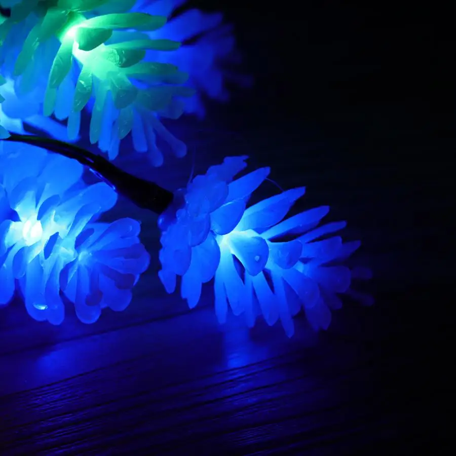 Garden Light String 4.8m 20LED Pinecone Style Solar Powered Waterproof Lights String for Courtyard Garden