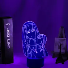 Lampada da notte a Led Zero lampada da tavolo a due Figure 3d per camera da letto Decor Light Anime Waifu Gift Darling In The Franxx Zero Two Lamp
