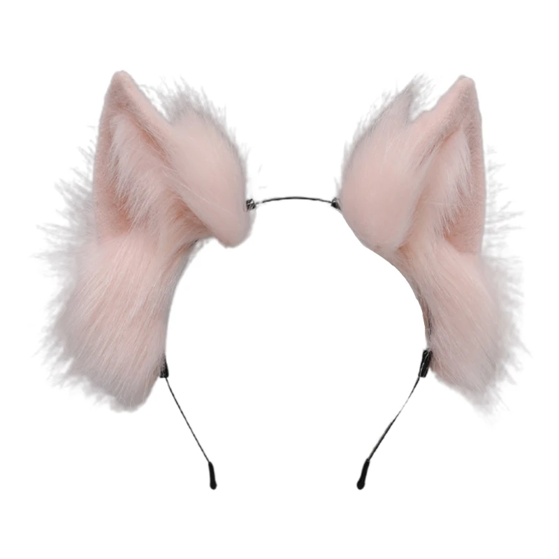 Handmade Cat Faux Fur Ears Headband Solid Color Fluffy Plush Animal Hair Hoop Anime Dress Party Cosplay Costume Hair Accessories sexy costumes for women Cosplay Costumes