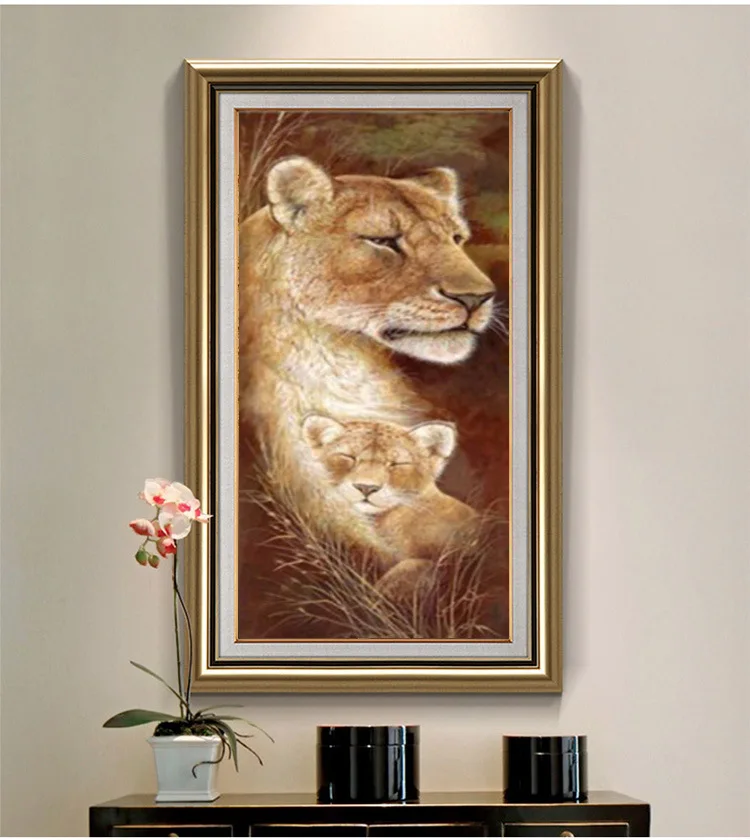 Animal Diamond Embroidery 5D DIY Diamond Painting Christmas Tiger Lion and Giraffe Cross Embroidery Full Diamond Mosaic Home Dec - Цвет: A1