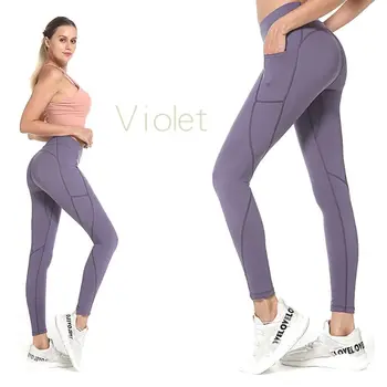 

Womens High Waist Yoga Pants Pockets Tummy Control Stretch Butt Lift Leggings
