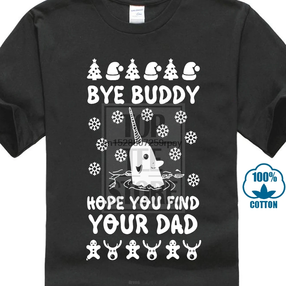 Новинка 645 Мужская футболка Bye Buddy Уродливый Рождественский свитер вечевечерние