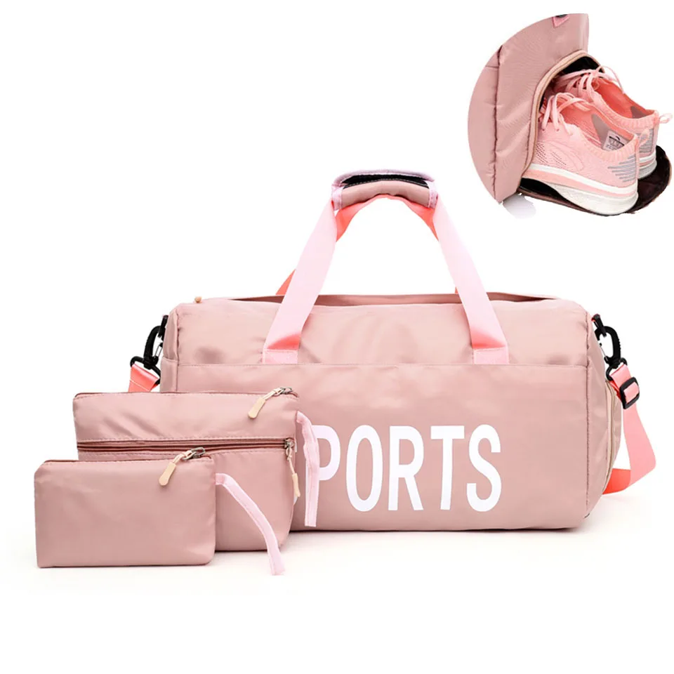 large pink gym bag
