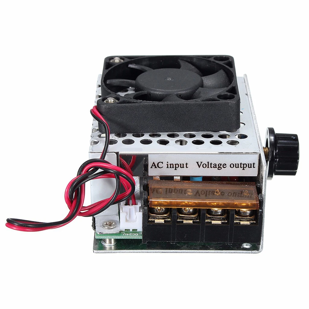 AC 220V 4000W High Power SCR Motor Speed Controller Voltage Regulator Dimming Attemperation + Fan