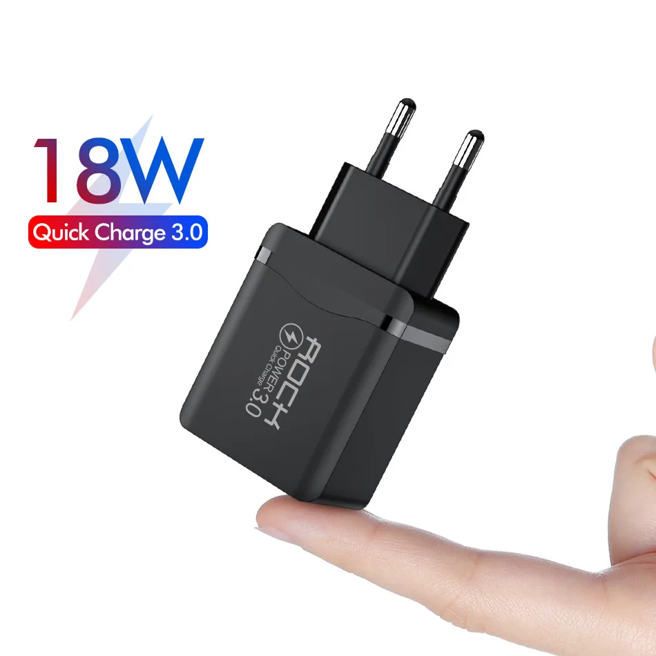 Зарядное устройство ROCK с USB портом и поддержкой быстрой зарядки 3 0|Зарядные