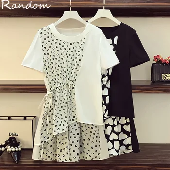 

Plus Size 4XL Women Casual Sport Home Short Suit Irregular Top+Shorts Two Piece Female Summer Clothes Trackesuit Matching Set