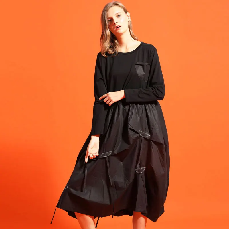 Max LuLu Мода корейский стиль Женская одежда в стиле панк осенние женские элегантные черные длинные Платья для вечеринок Повседневное Vetsidos плюс Размеры