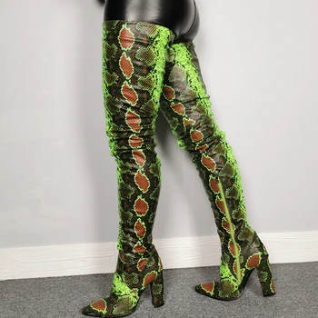 

KARINLUNA 2020 Brand Design Hot Sale plu Size 47 top Quality high Heels Shoes Woman Boots Pointed Toe Over The Knee Boots female