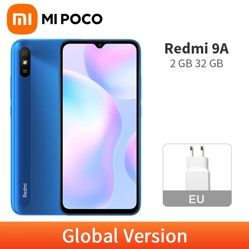 Новая модель телефона Xiaomi Redmi 9A 2 Гб 32 ГБ экран 9 дюймов 5000 мАч Восьмиядерный
