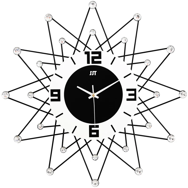 

Large Modern Wall Clock Luxury Creative Stylish Wall Clock Metal Living Room Nordic Duvar Saati Metal Sheet Decoration AA50WC