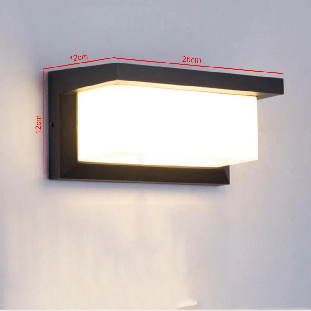 Luz de pared LED para exteriores con sensor de movimiento, iluminación  exterior de 18 W, luz de control de inducción de radar cuadrada impermeable