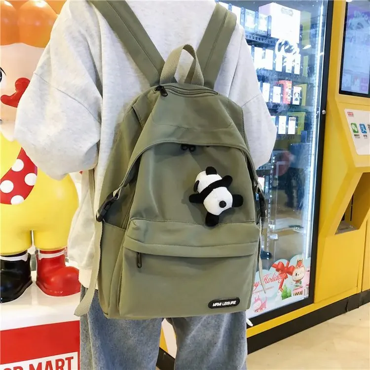 

2020 New Style Backpack WOMEN'S Bag Simple Canvas Backpack Large Capacity Schoolbag Travel Bag Fashion