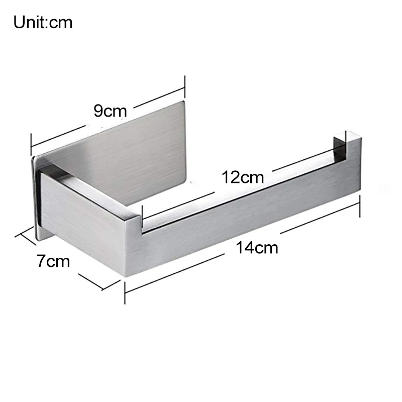 Рулонные бумажные инструменты, настенный держатель для бумаги, бесшовный, для ванной, самоклеющийся, для туалета, прочный, 304, нержавеющая сталь, матовый никель