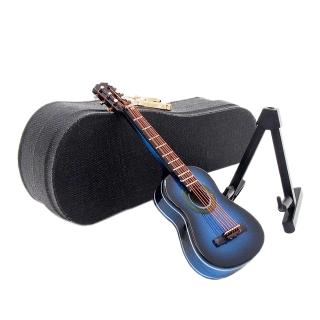 Odoria – guitare Miniature 1:12 en bois avec support et étui