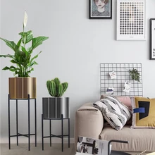 Скандинавские Креативные Круглые золотистые железные кронштейн из кованого железа цветочные горшки напольные Цветочные подставки домашние украшения комнатные цветочные горшки