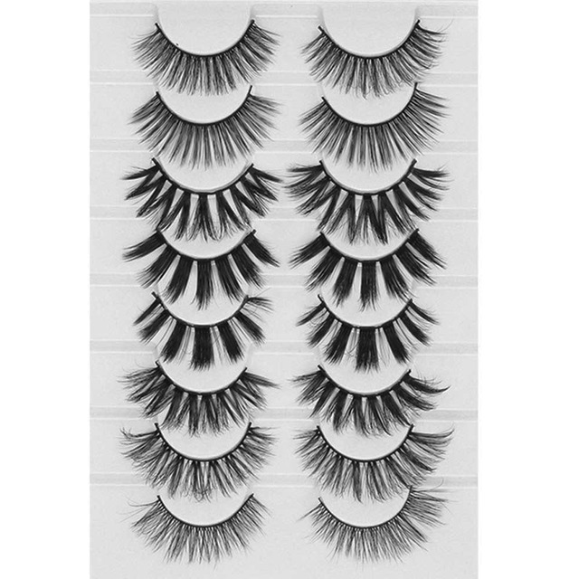 8 Pairs 3D Mink False Eyelashes Natural Wispy Fluffy Dramatic Volume Fake Lashes Extension Handmade Cruelty-free Eyelash