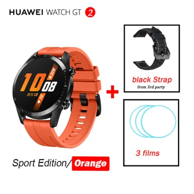 Huawei Watch GT 2, умные часы, Bluetooth, умные часы, 5,1, 14 дней, время работы от батареи, телефонный звонок, частота сердечных сокращений для Android iOS - Цвет: Orange n black S n f