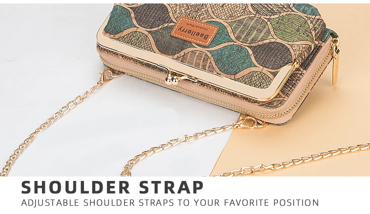 Mode nouvelles femmes portefeuilles bois Grain chaîne longue haute qualité support pour téléphone classique femme sac à main fermeture éclair portefeuille Mini_voghion.com