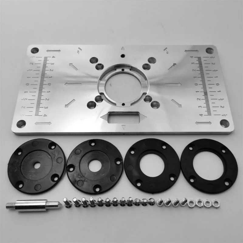 Router Table Plate 700C Aluminum Router Table Insert Plate W/ 4 Rings