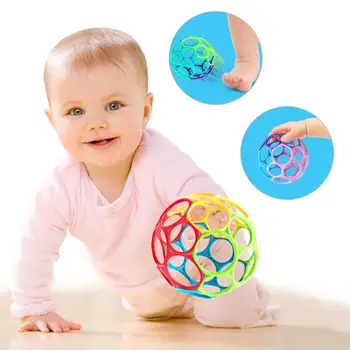 

Ttles Develop Baby Intelligence Grasping Gums Wave Ball Hand Bell Funny Bite Catch Hole Toys For Children Infant Toy