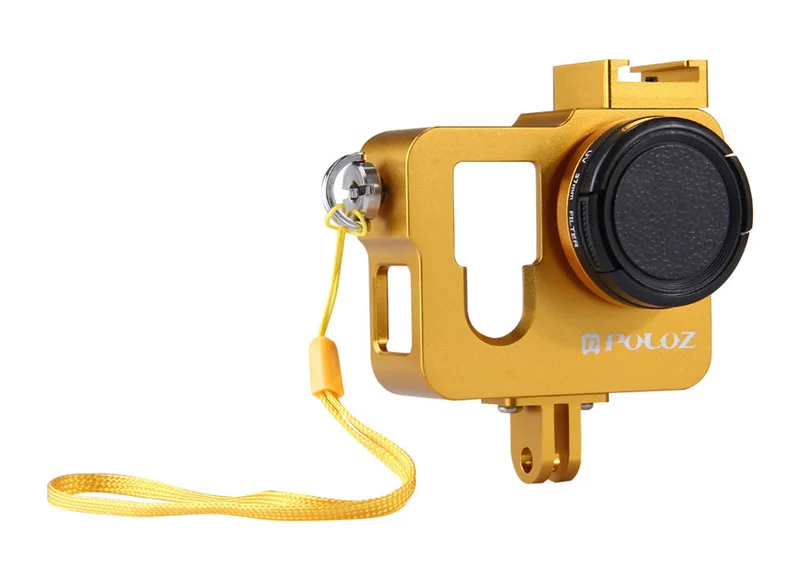 Защитный чехол для камеры GoPro Hero 4, корпус с 37 мм УФ-фильтром для объектива, Горячий башмак для микрофона, светодиодный