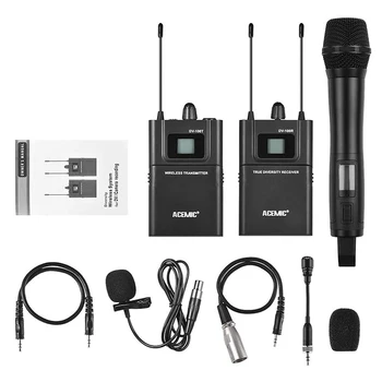 

ACEMIC DV100SET Dual Channel UHF Wireless Microphone System with 1 Transmitter & 1 Receiver & 1 Handheld Microphone