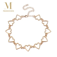 Модное милое полое Сердце колье корейское милое Золотое серебряное ожерелье, подарок для подруги ювелирные изделия