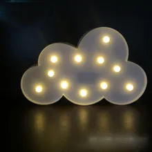 Прекрасный облачный светодиодный 3D ночник детский подарок игрушка для детей батарея спальня питание белый светильник в виде облака Внутреннее освещение#15