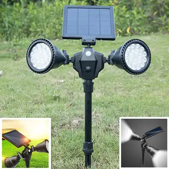 

DishyKooker Outdoor Waterproof 36 LEDs Double Rotation Spotlights Solar Power LED Lawn Pin Lamp Yard Decoration
