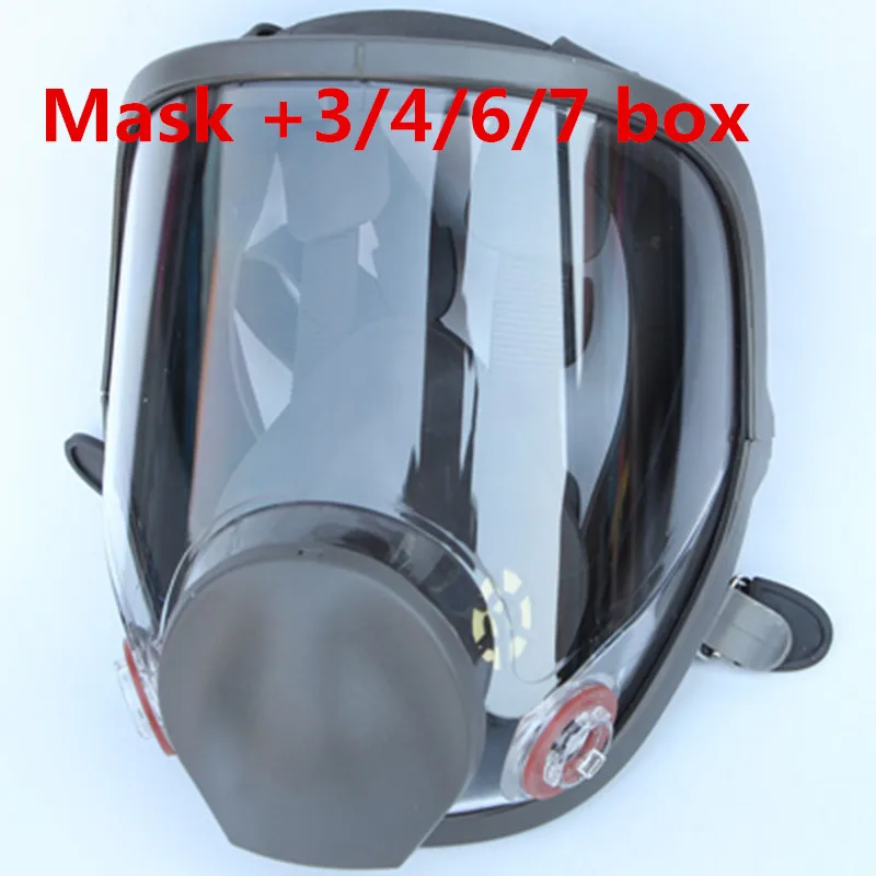 

6800 Large View Full Gas Mask Full Facepiece Respirator Painting Spraying Silicone Mask 3# 4# 7# Cartridge Organic Gas
