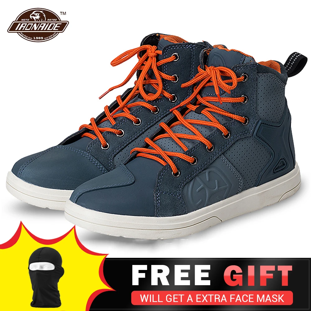 Motorcycle Boots Waterproof Motocross Boots Men Casual Motorcycle Shoes Microfiber Leather Moto Riding Racing