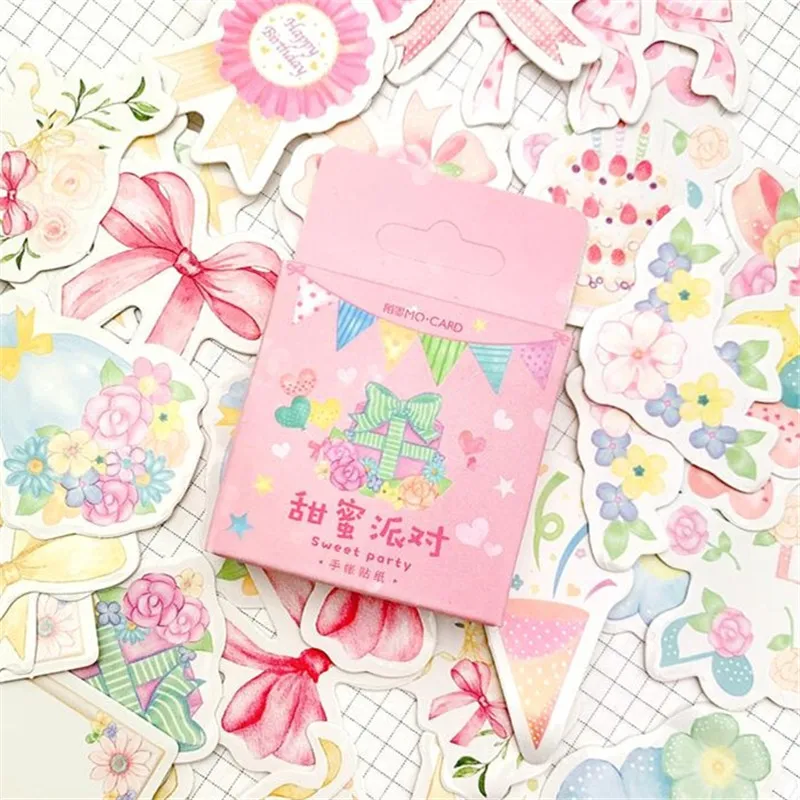 

45 pcs/pack Sweet Party Bullet Journal Decorative Stationery Stickers Scrapbooking DIY Diary Album Stick Lable