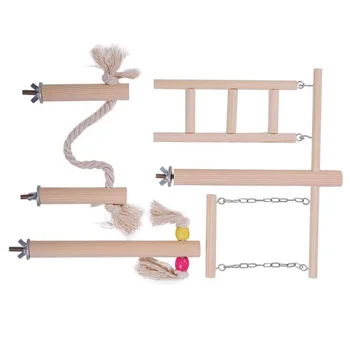 

1pc Wooden Pet Bird Swing Toy Interesting Practical Bird Swing Toy Parrot Playground